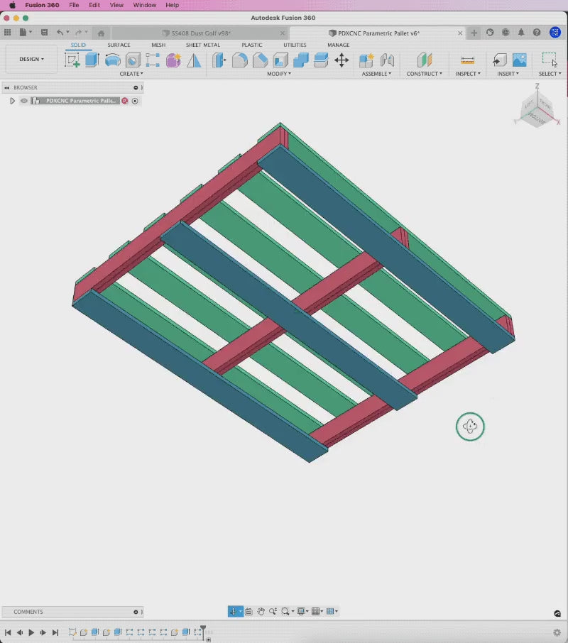 Fusion 360 Parametric Pallet, fully customizable
