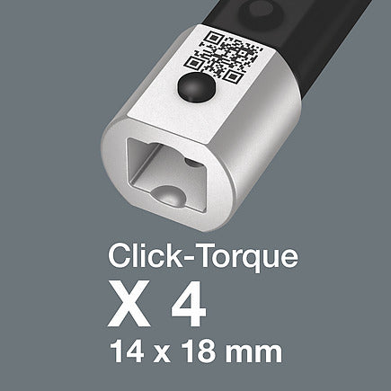Wera Click-Torque X 4 Torque Wrench, 40-200 Nm, 14x1m