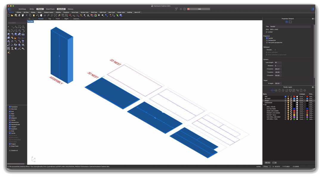 Hardware Cabinet Digital Parametric