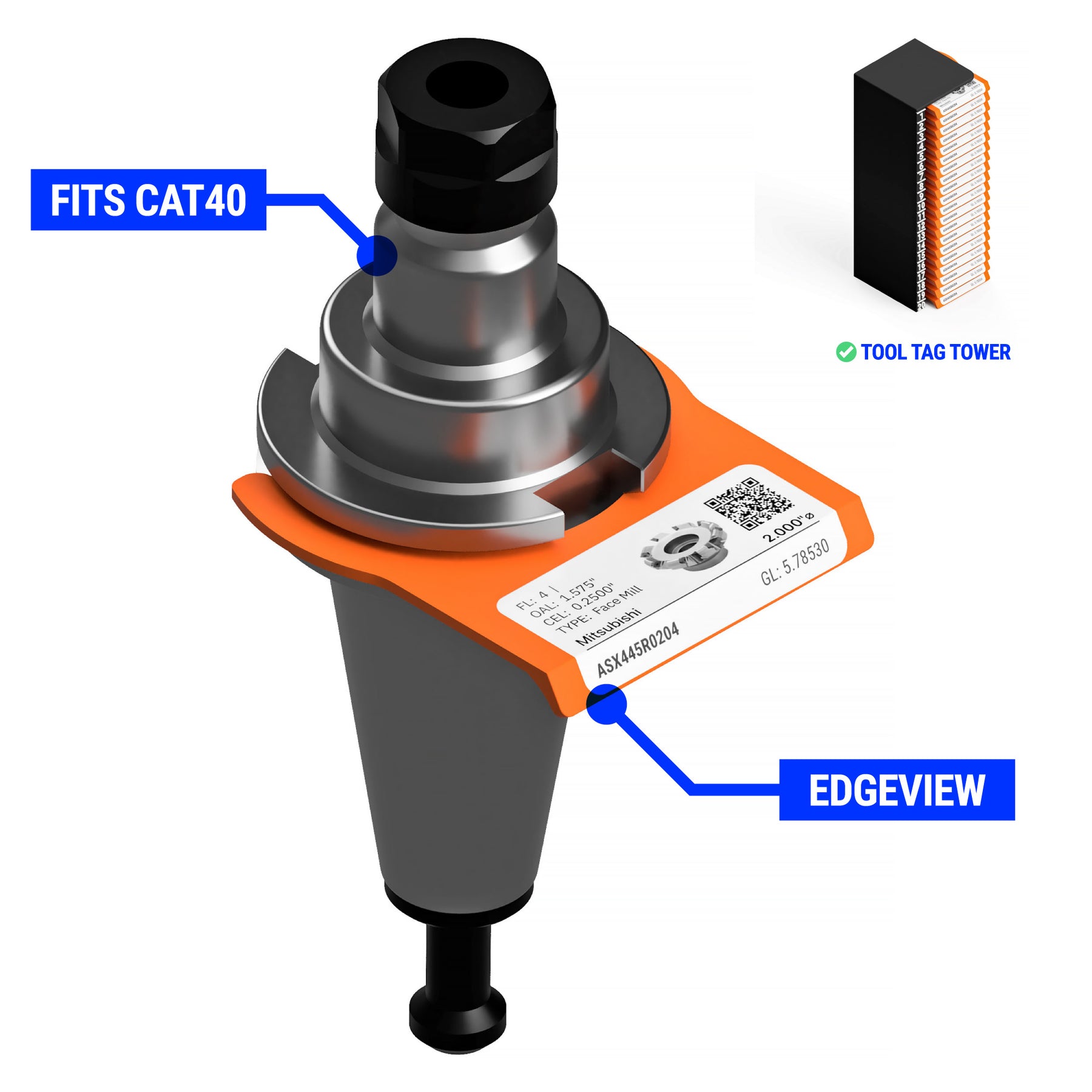 Cat 40 Key CAT40/HSK63 Tool Tags - Edgeview – Portland CNC