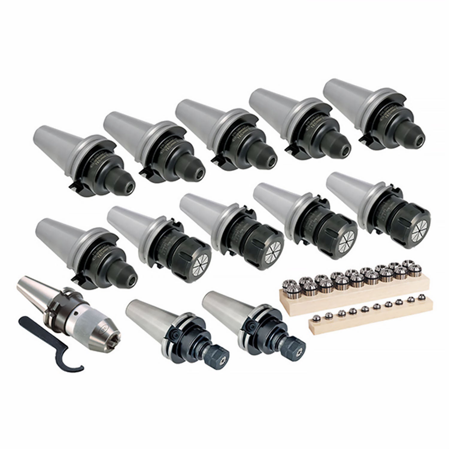 Techniks CAT40 43pc Tool holder and Collet Tooling Package PDX CNC